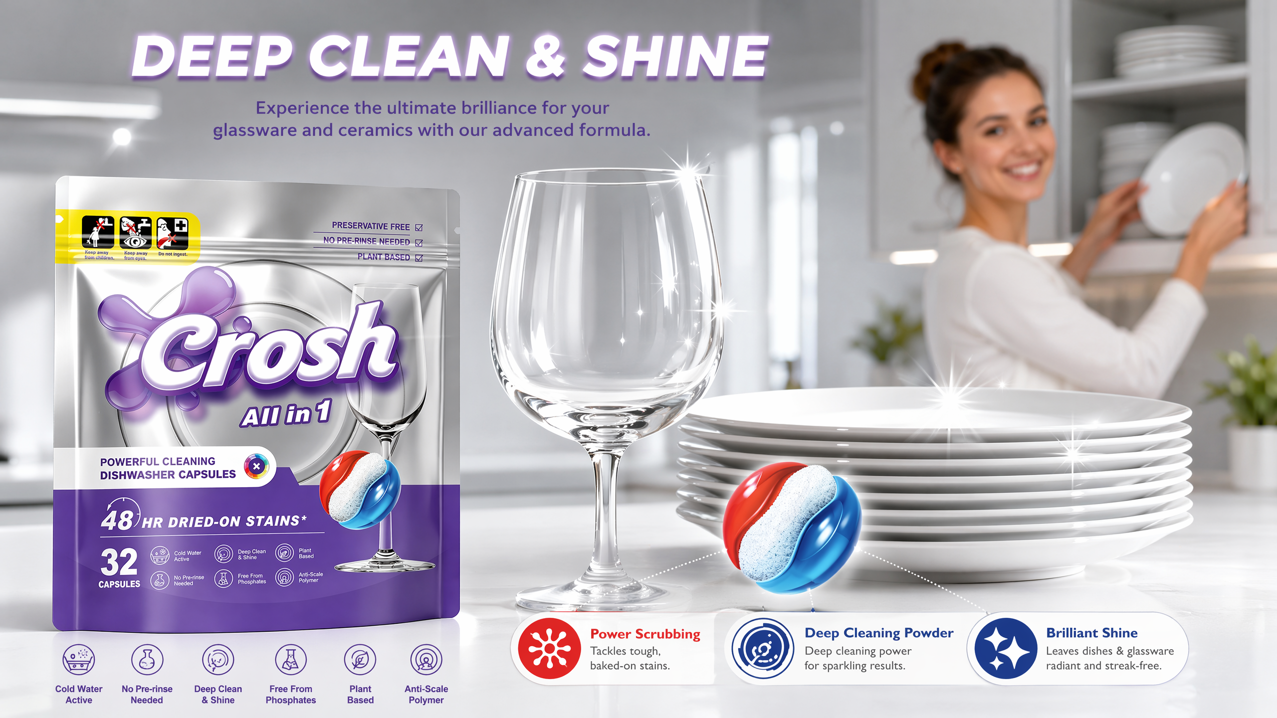 CROSH All in 1 Dishwasher Capsules