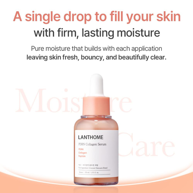 Korean Glass Skin Care PDRN Collagen Serum Firming Hydrating Revitalizing Face Lightweight Peptide Hydrating Moisturizer Serum