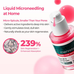 Private Label Collagen Niaciamide Pink Spicule Vitamin B12 Boosting Liquid Mircroneedling Eye Face Serum for Dark Circles