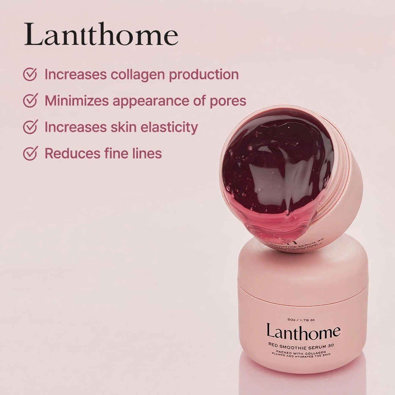 OEM Vegan 30% Red Collagen Niacinamide Jelly Cream Peptide Vitamin E Overnight Smoothie Serum Glowing Soothing Face Moisturizer