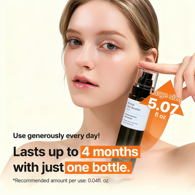 Private Label Retinal Skin Booster Serum Anti-Aging Non-Irritating Retinol Bakuchiol Pore Minimizer Wrinkle Serum for Face