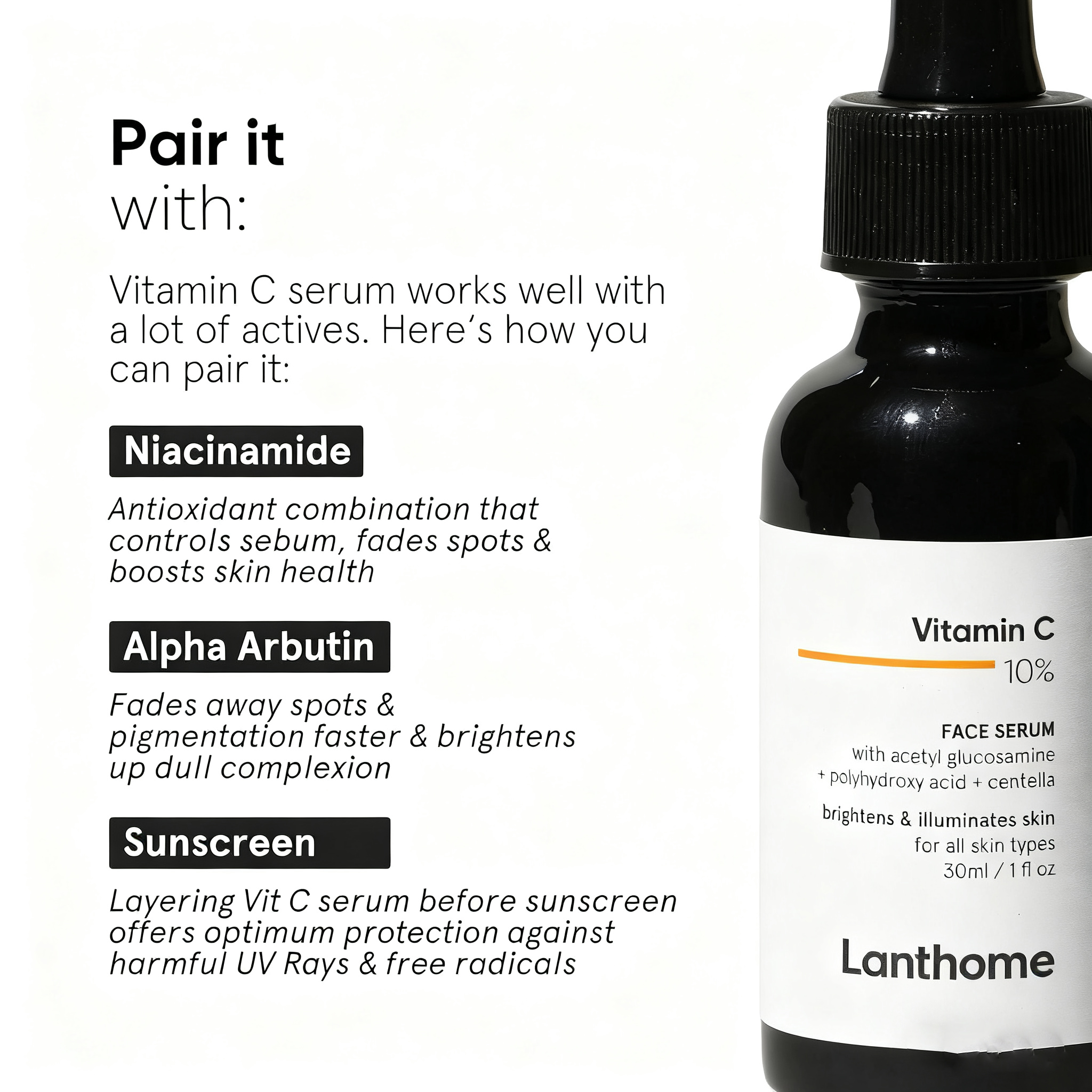 Private Label Vegan Anti-Aging Face Serum Facial Whitening Vitamin C Vitamin E Hyaluronic Acid Moisturizer Skin Care Serum