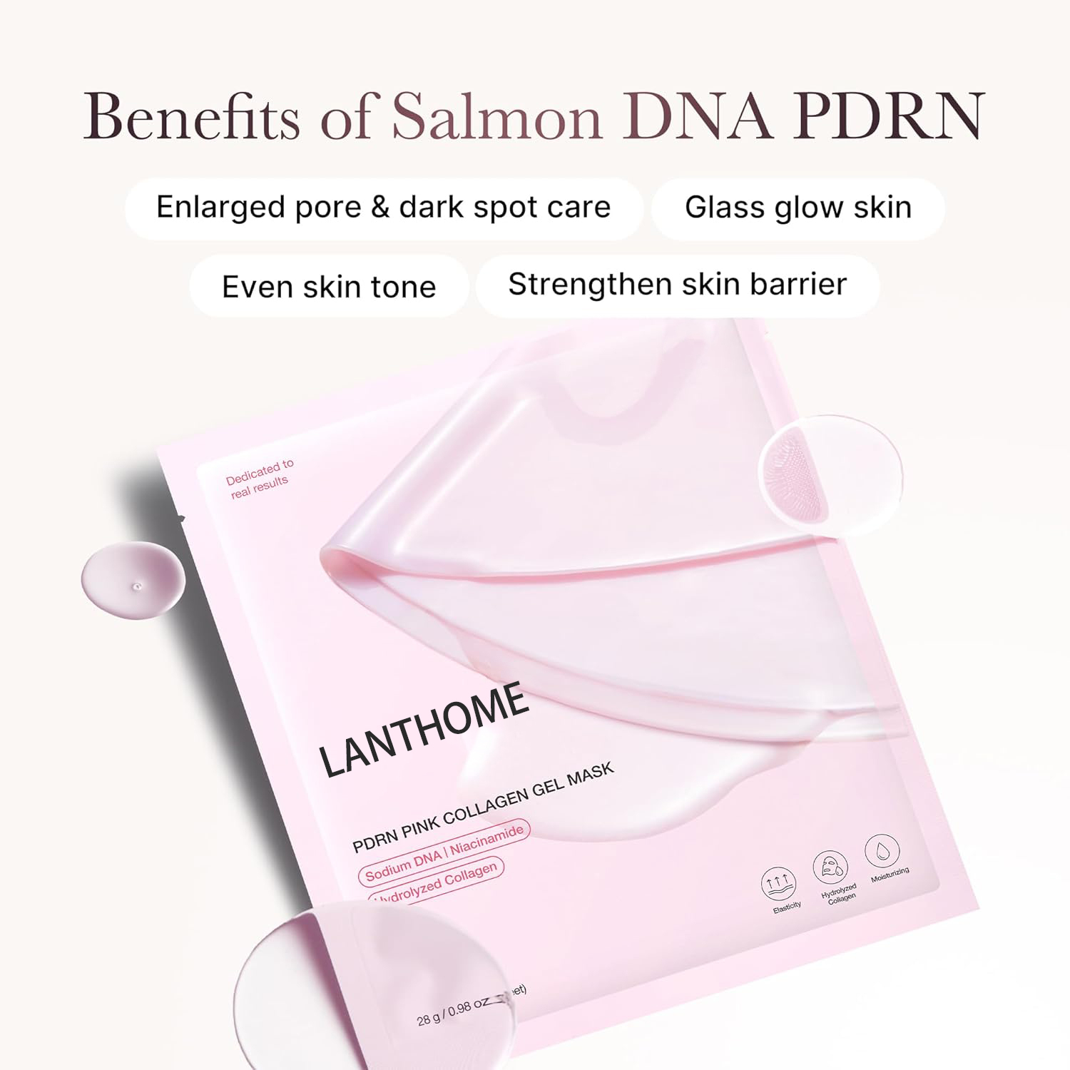 Custom Hala Vegan Korean Skincare Salmon DNA PDRN Pink Collagen Jelly Gel Facial Mask Sheet Hydrating Overnight Face Mask