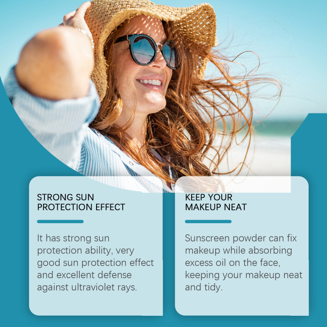 Private Label Lightweight Daily Face Protective Powder SPF50 Mild Waterproof Moisturizing Protection Makeup Sunscreen Powder
