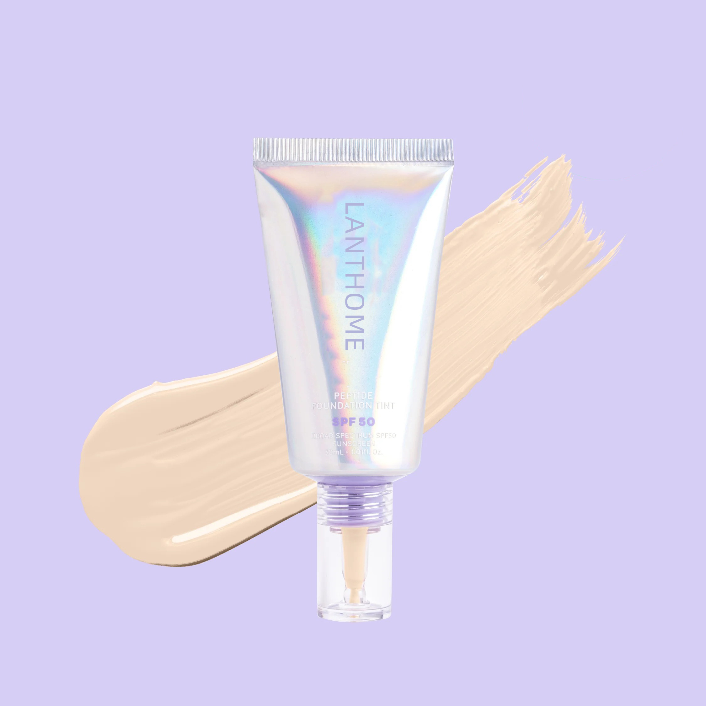 Private Label OEM SPF50 Peptide Foundation Tint | Lightweight Finish + Full-Spectrum Sun Protection