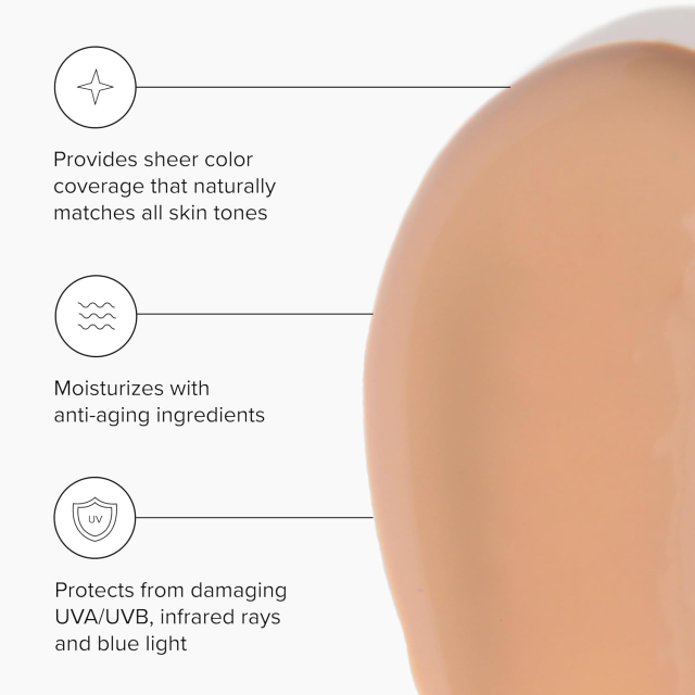 Vegan Mineral SPF46 Tinted Sunscreen Liquid Foundation Moisturizer Niacinamide Squalane Non-Nano Zinc Oxide Sunscreen