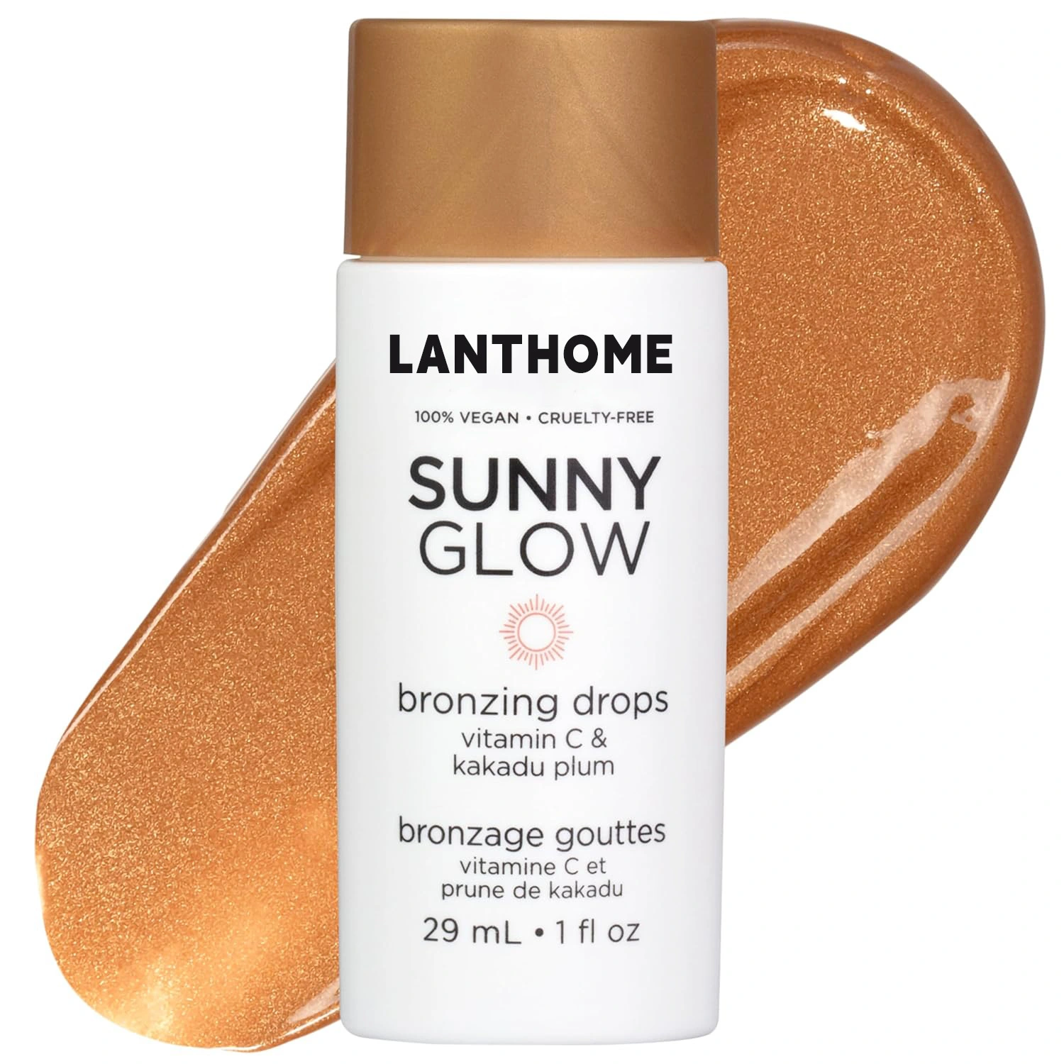 OEM Sunny Glow Liquid Face Bronzer Drops Face Makeup Bronzing Glycolic Acid Liquid Bronzer Highlighting Tinted Sunscreen
