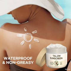 OEM Beef Tallow SPF 50 Sunscreen Cream Non-Toxic Natural Sunblock for Dry Skin Nourishing Zinc Oxide Peptides for Face & Body