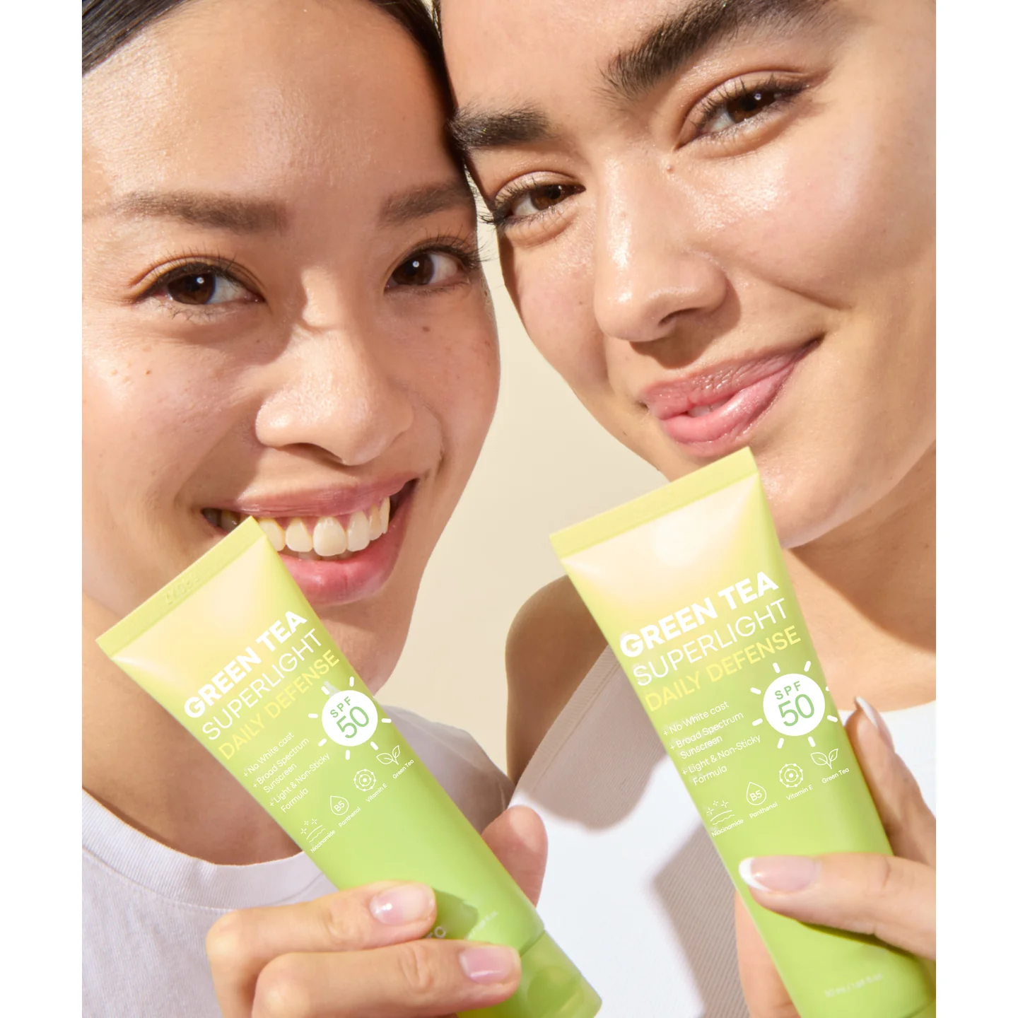 Private Label Vegan SPF50 Silky-Smooth Lightweight Cream No White Cast Non-Greasy Finish Powerful Skincare Benefits Sunscreen