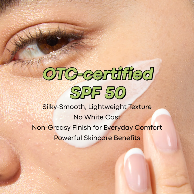 Private Label Vegan SPF50 Silky-Smooth Lightweight Cream No White Cast Non-Greasy Finish Powerful Skincare Benefits Sunscreen