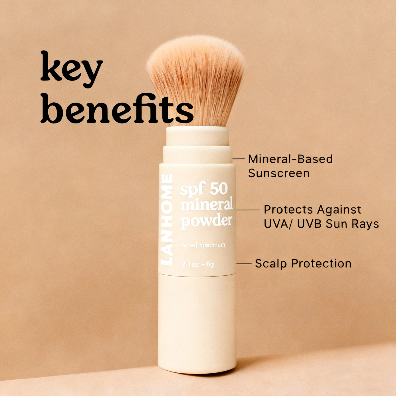 Private Label Sunscreen Powder Kids SPF 50 Brush on Mineral Sunscreen Powder EWG Reef-Friendly for Kids Babies Parents
