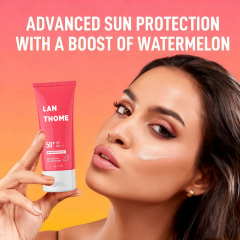 Private Label Korean Moisturizing Watermelon Sunscreen Cream Skin SunScreen Moisturizing Waterproof Tinted Sunscreen Spf 50+