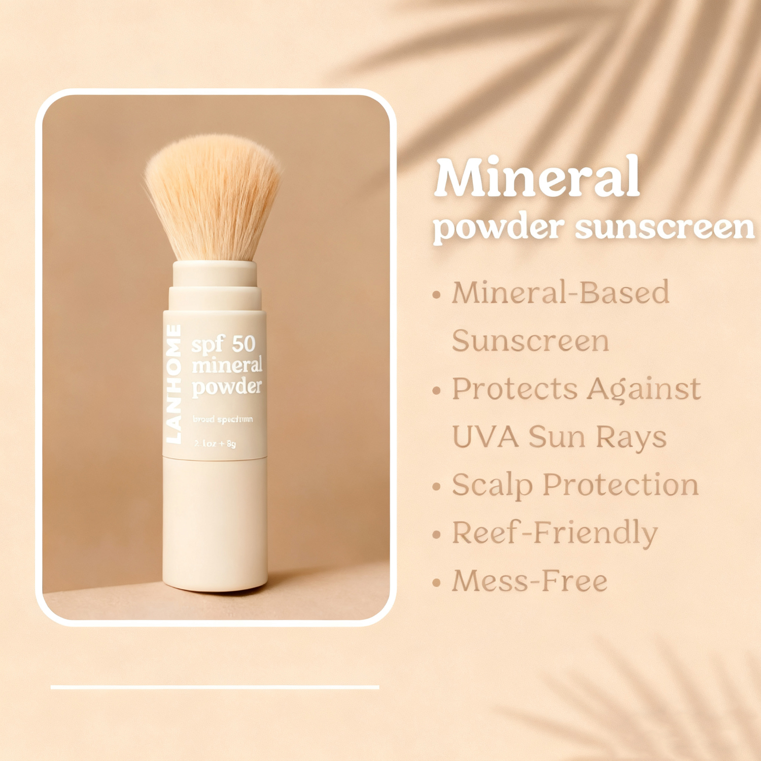 Private Label Sunscreen Powder Kids SPF 50 Brush on Mineral Sunscreen Powder EWG Reef-Friendly for Kids Babies Parents