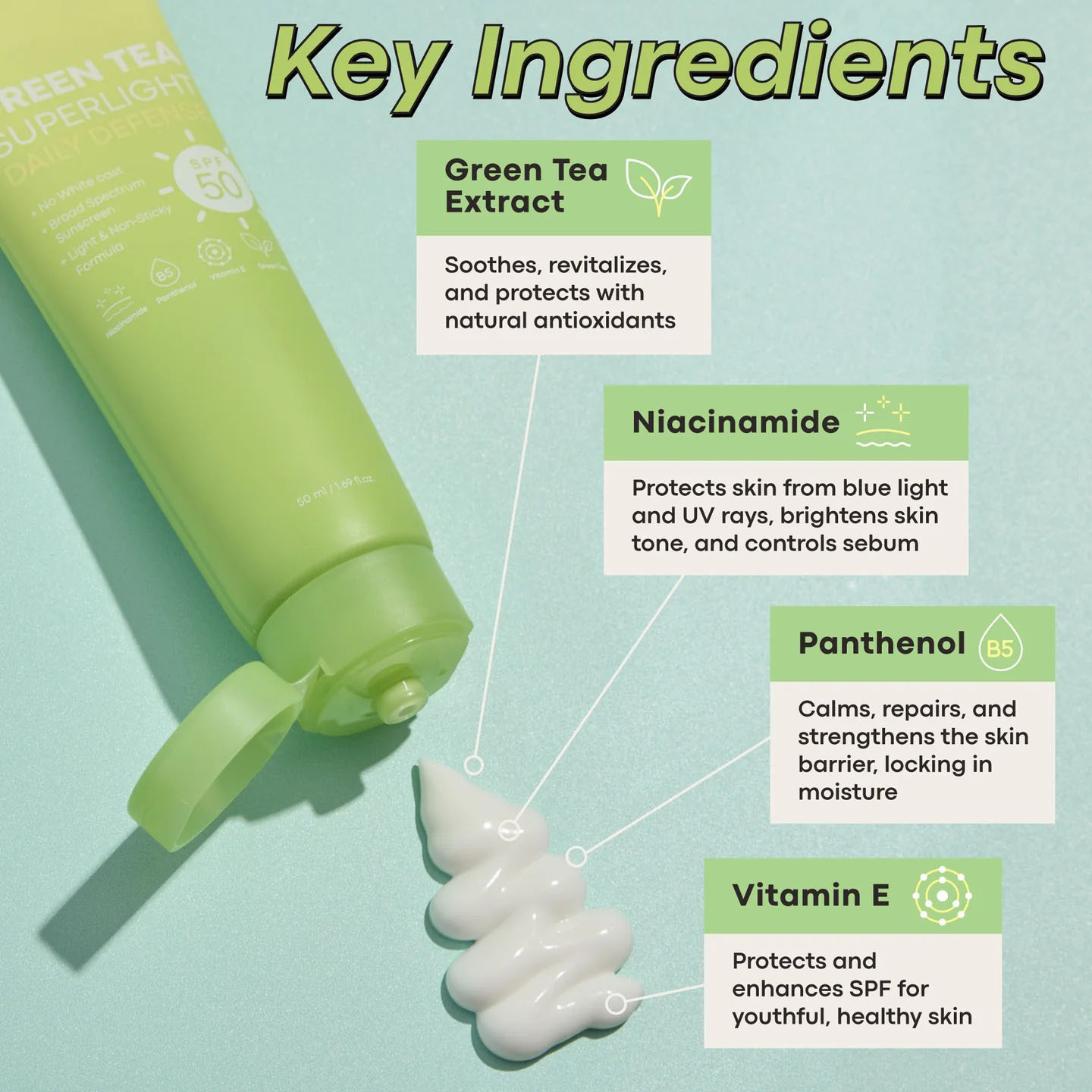 Private Label Vegan SPF50 Silky-Smooth Lightweight Cream No White Cast Non-Greasy Finish Powerful Skincare Benefits Sunscreen