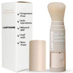 Private Label Sunscreen Powder Kids SPF 50 Brush on Mineral Sunscreen Powder EWG Reef-Friendly for Kids Babies Parents