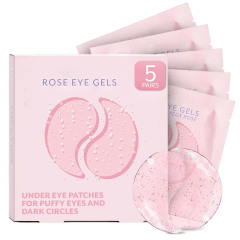 Private Label Rose Hydrating Under Eye Patches Hyaluronic Acid Antioxidant-Infused Eye Masks Reduce Dark Circles Eye Pad