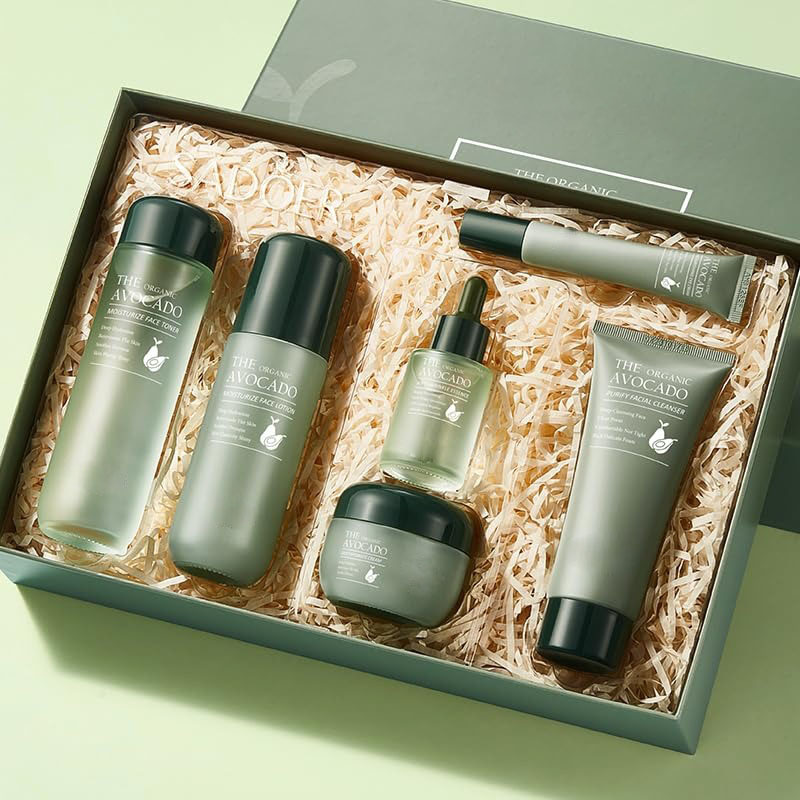 Private Label Savings Green Avocado Skin Care  Kojic Acid and Glutathione Face Care Kit