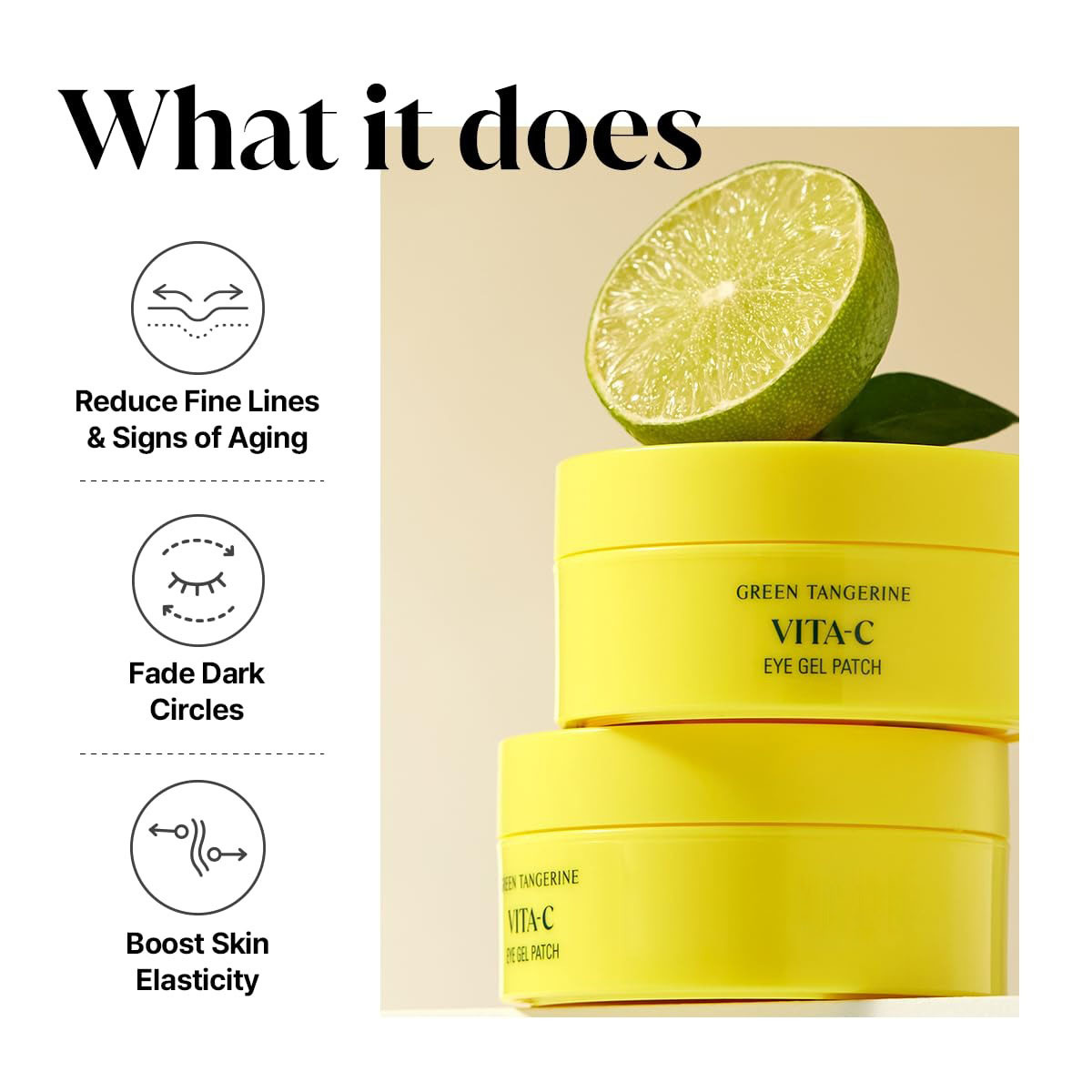 Private Label Green Tangerine Anti Wrinkle Collagen  Vitamin C Eye Patches Hydrating Gel Under Eye Masks