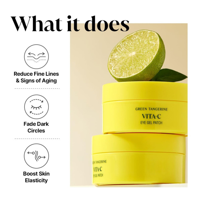Private Label Green Tangerine Anti Wrinkle Collagen  Vitamin C Eye Patches Hydrating Gel Under Eye Masks