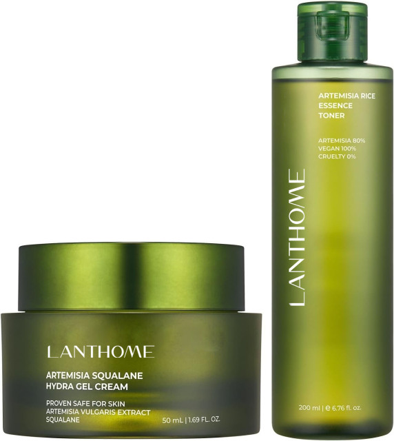 Customized Logo Squalane Artemisia Cream Mugwort Rice Essence Skin Care Set Herbal Natural Skin Care Set