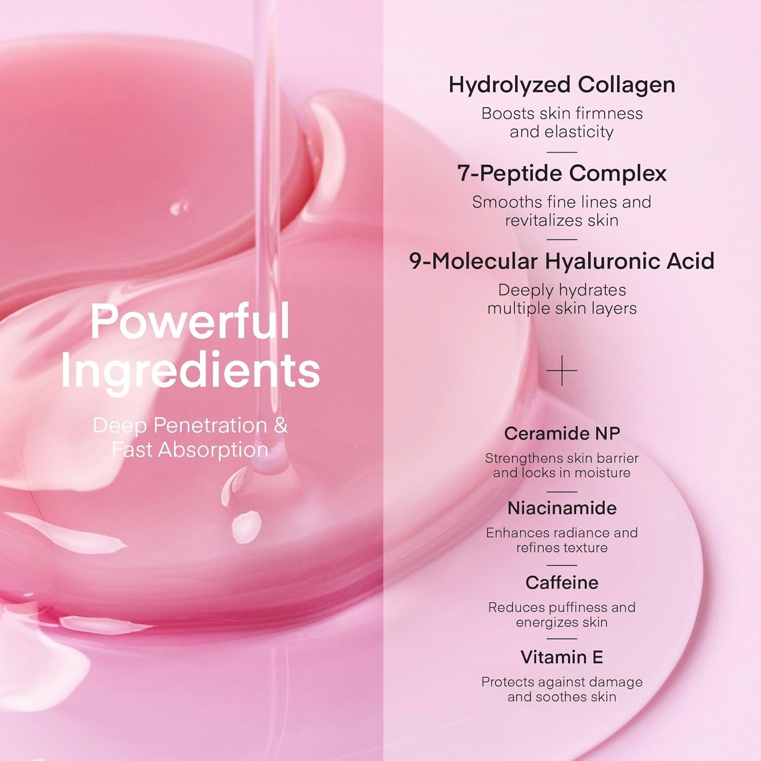 OEM Peptide Collagen Under Eye Patches Korean Firming Glowing Hydrating Hydrogel Mask for Puffy Eyes Dark Circles