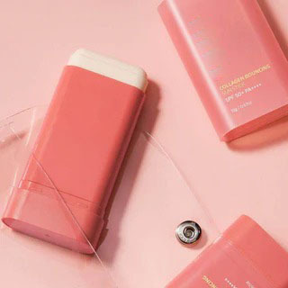 Custom Collagen Bouncing Sunstick SPF50 PA++++ 3000ppm Collagen Hyaluronic Acid Anti Aging Hydrating Portable Sunscreen Stick