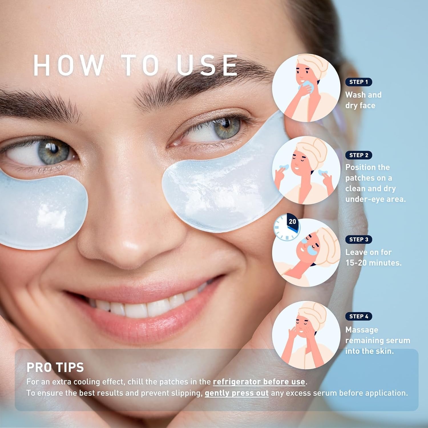 OEM/ODM Customizable Collagen Eye Patch Hydrogel Caffeine Niacinamide Patches for Targeted Face & Eye Care