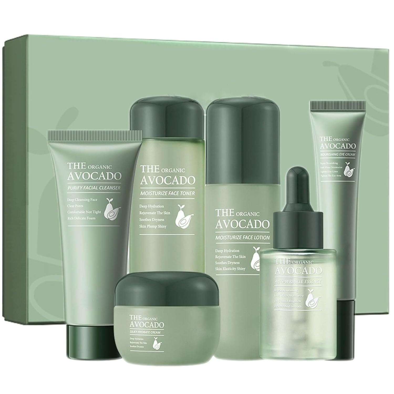 Private Label Savings Green Avocado Skin Care  Kojic Acid and Glutathione Face Care Kit