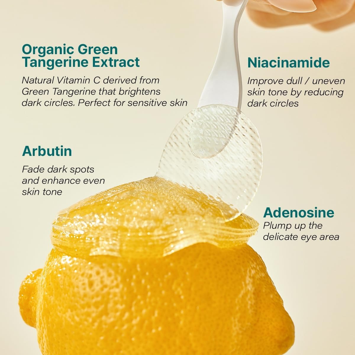 Private Label Green Tangerine Anti Wrinkle Collagen  Vitamin C Eye Patches Hydrating Gel Under Eye Masks