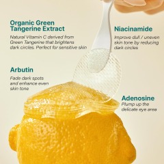 Private Label Green Tangerine Anti Wrinkle Collagen  Vitamin C Eye Patches Hydrating Gel Under Eye Masks