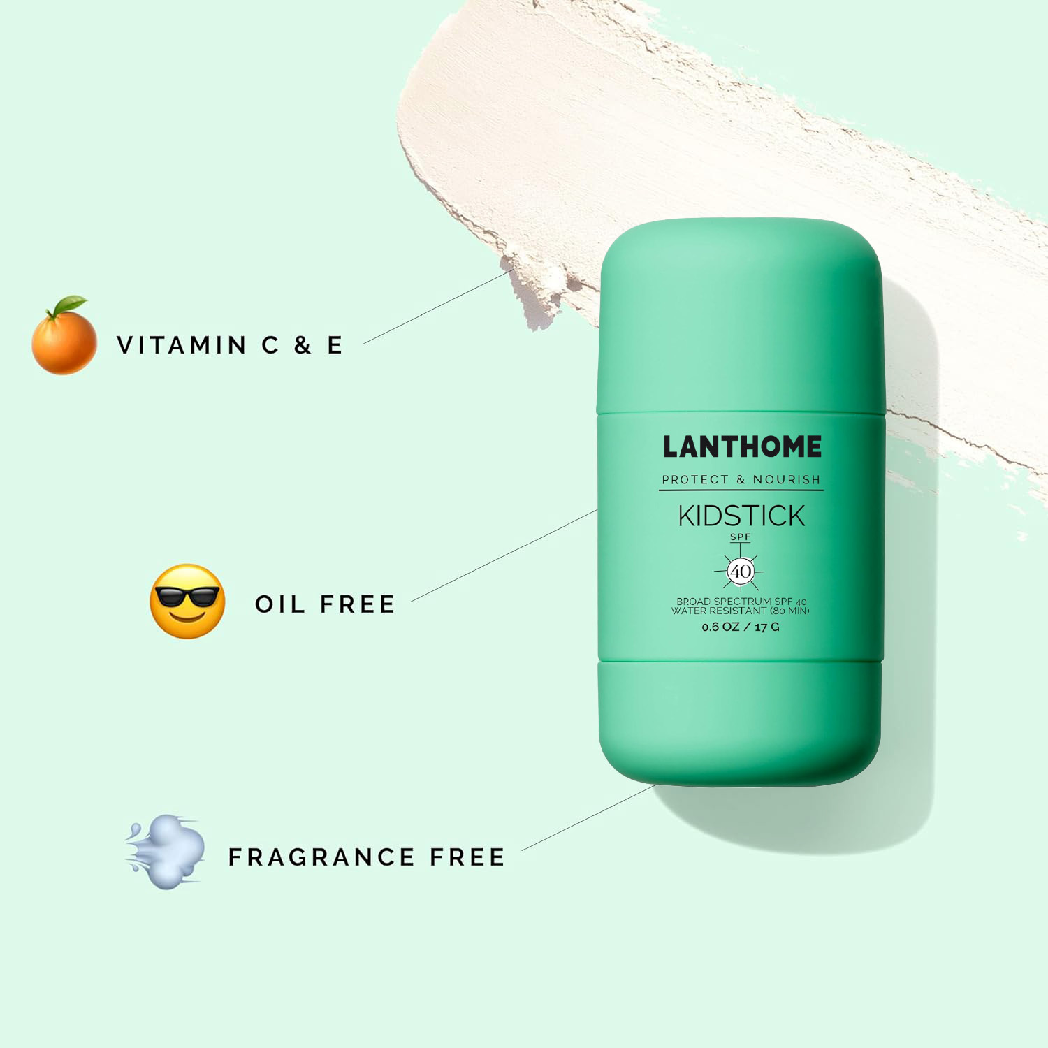 Private Label OEM LANTHOME Kids Stick SPF 40: Gentle, Oil-Free Sun Protection with Vitamin C & E