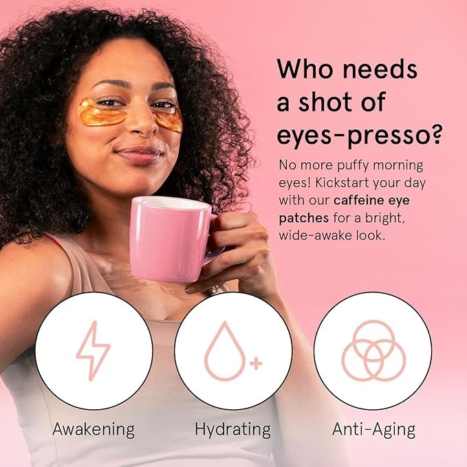 OEM Organic Awakening Eye Patches Caffeine Gel Eye Masks for Puffy Eyes and Dark Circles Herbal Vegan Ingredients