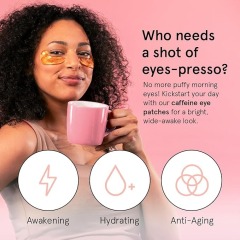 OEM Organic Awakening Eye Patches Caffeine Gel Eye Masks for Puffy Eyes and Dark Circles Herbal Vegan Ingredients