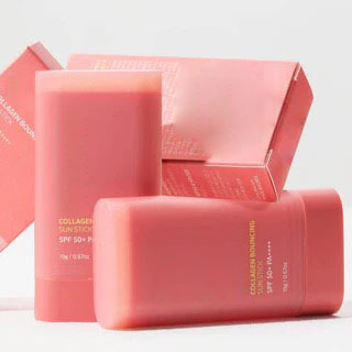 Custom Collagen Bouncing Sunstick SPF50 PA++++ 3000ppm Collagen Hyaluronic Acid Anti Aging Hydrating Portable Sunscreen Stick