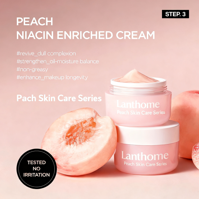ODM/OEM Peach Skin Care Set with Niacinamide Vitamin E Shea Butter Daily Use Firming Natural Skin Care Set