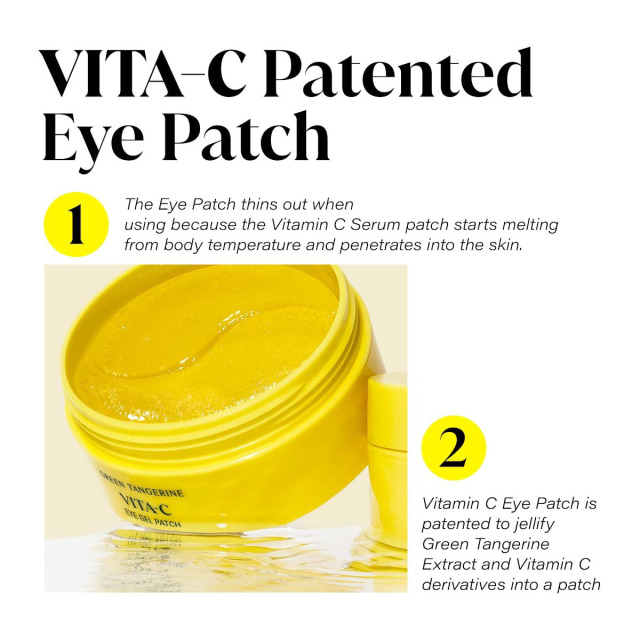 Private Label Green Tangerine Anti Wrinkle Collagen  Vitamin C Eye Patches Hydrating Gel Under Eye Masks
