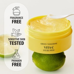 Private Label Green Tangerine Anti Wrinkle Collagen  Vitamin C Eye Patches Hydrating Gel Under Eye Masks