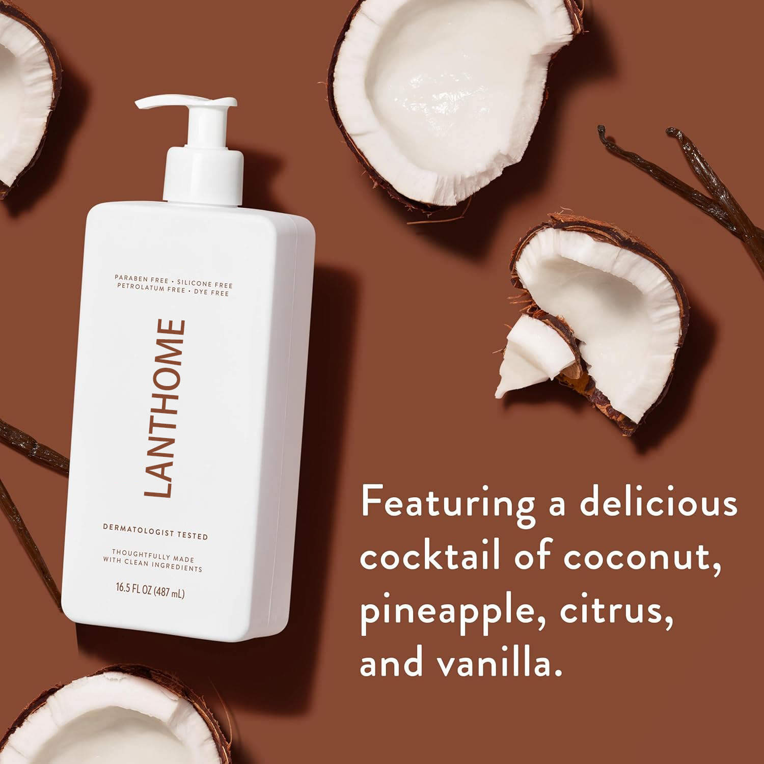 OEM Body Lotion Contains Naturally Derived Plant-Based Moisturizers for Women and Men Restores Dry Skin Coconut Vanilla