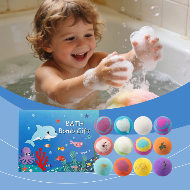 Ocean Doll Bath Bomb Set for Kids with Surprise Toy Inside - Organic Essential Oil Bath Salt Gift Set for Girls & Boys