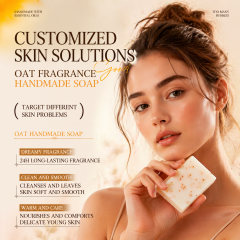 Natural Organic Oatmeal Soap for Sensitive Skin Exfoliating Handmade Soap Bar for Body & Face Eczema Relief Private Label OEM