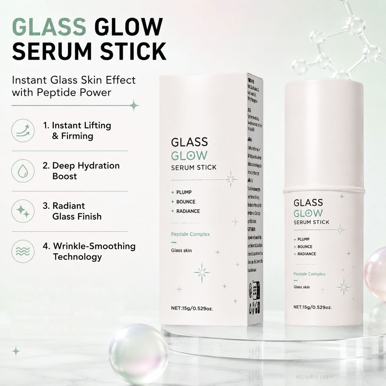 Private Label Glass Slick Serum Stick for Face Glow Stick Hydrating Radiant Glass Skin Balm Moisturizing Face Serum Stick OEM