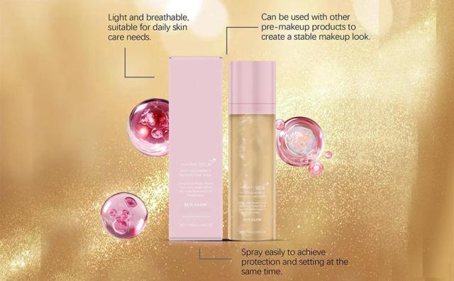New Arrival Custom SPF 50 Sunscreen Broad Spectrum Shimmering Body Oil Mist Hydrating Makeup-Friendly Glow Spray