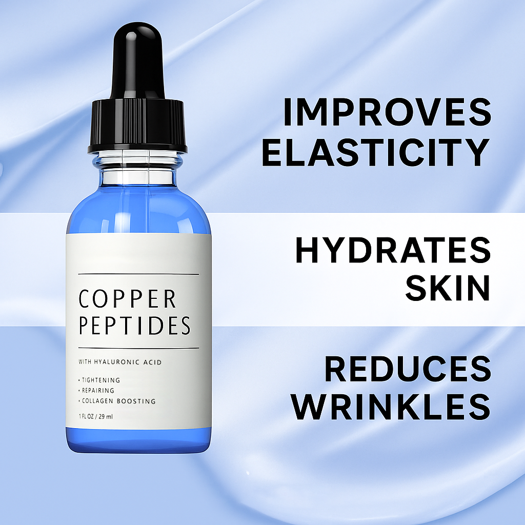 Private Label Blue Copper Peptide Serum Skin Care Solution Ghk-cu Serum for Anti Wrinkle and Moisturizing