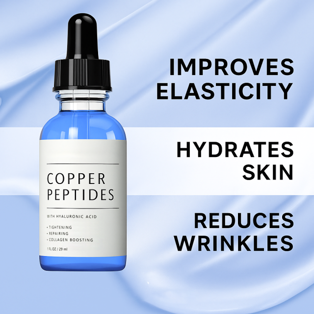 Private Label Blue Copper Peptide Serum Skin Care Solution Ghk-cu Serum for Anti Wrinkle and Moisturizing