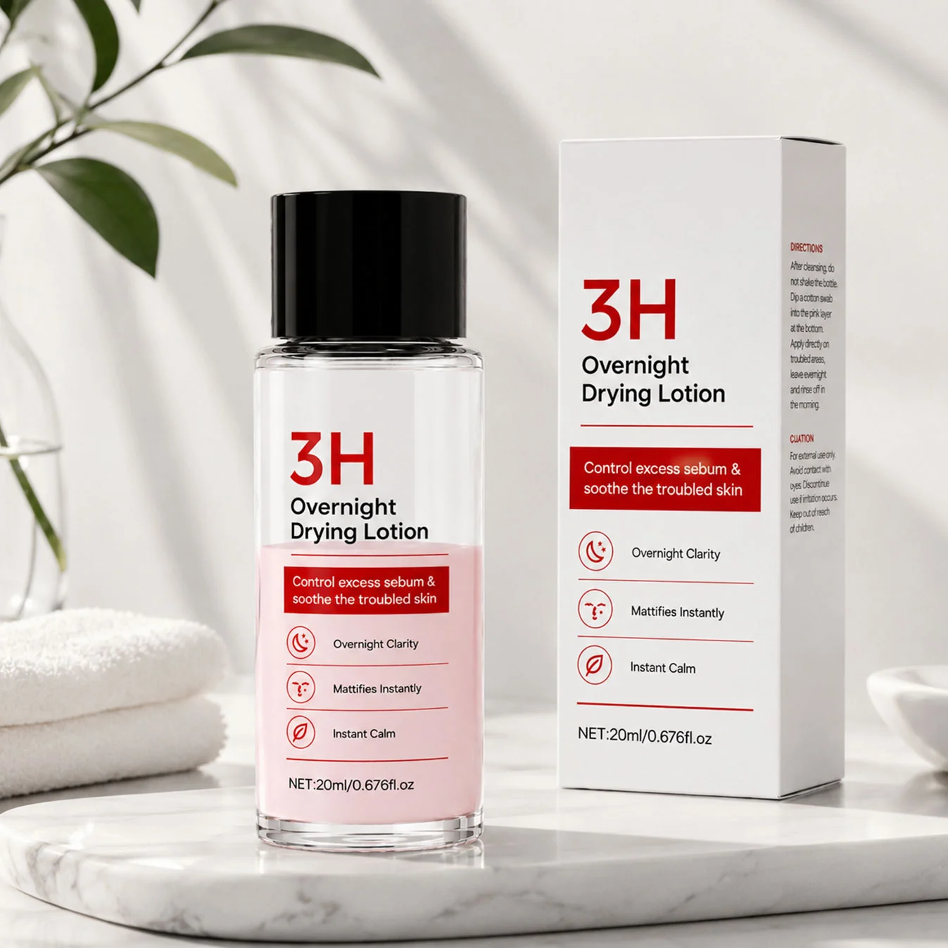 OEM 3H Fast Acting Overnight Drying Balms for Acne Pimple Spot Treatment Calamine Sulfur Anti Acne Solution Serum Private Label