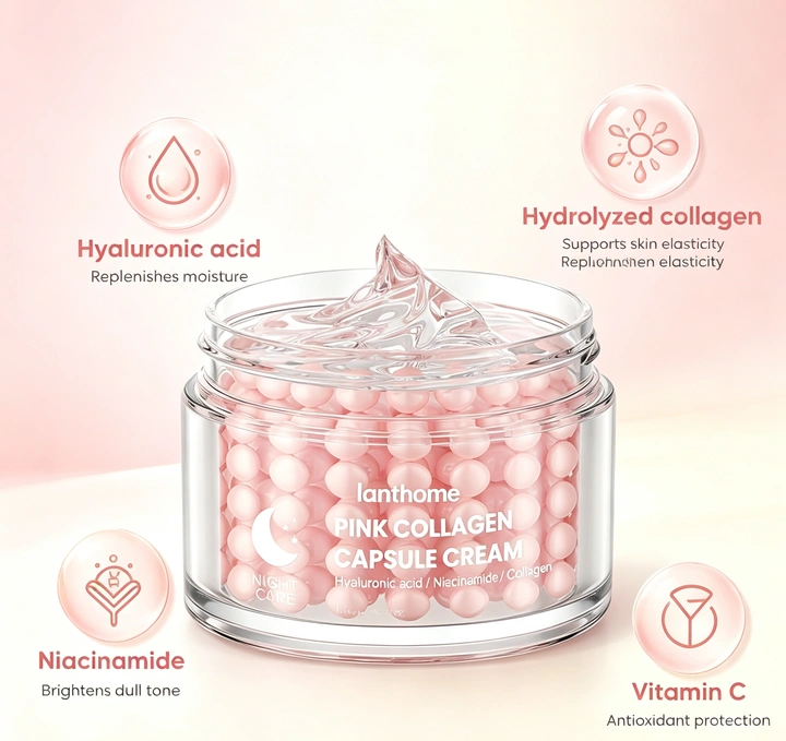 Lanthome PDRN collagen hyaluronic acid facial jelly capsule cream