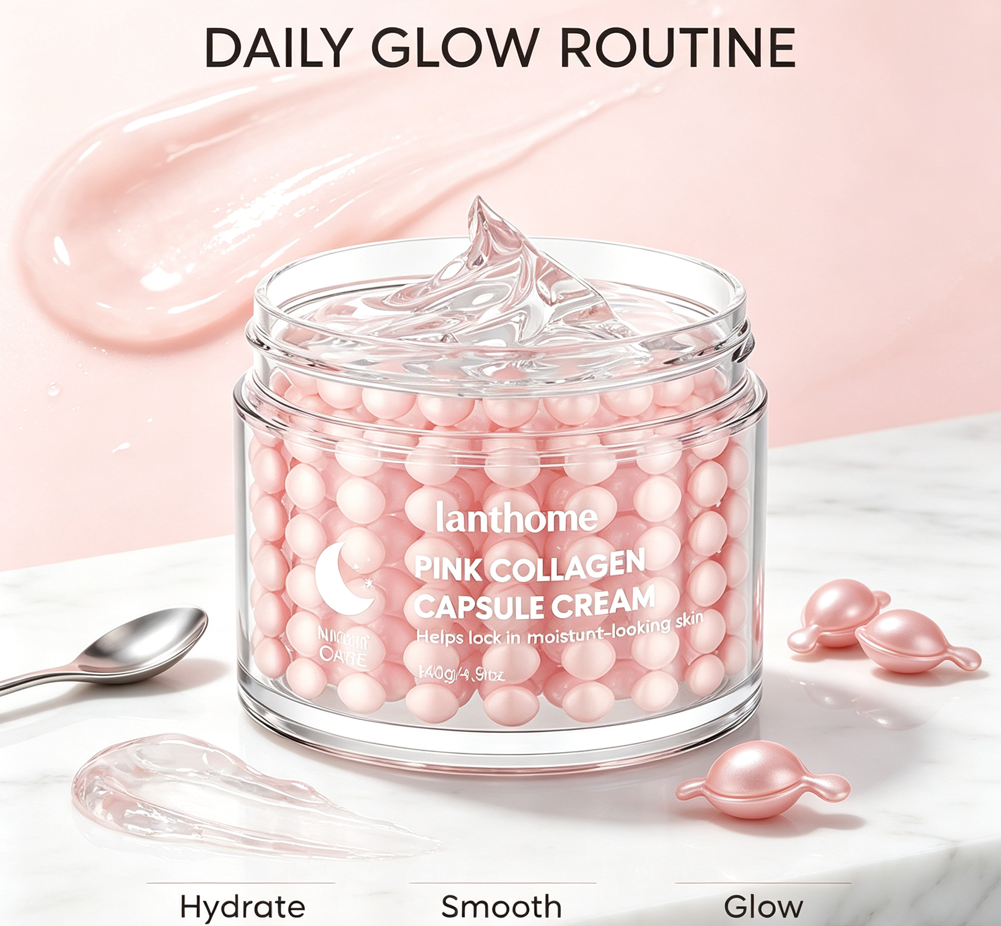 OEM/ODM Salmon DNA PDRN Collagen and Hyaluronic Acid Facial Jelly Capsule Cream FirmingFacial Cream for Korean Skincare Products