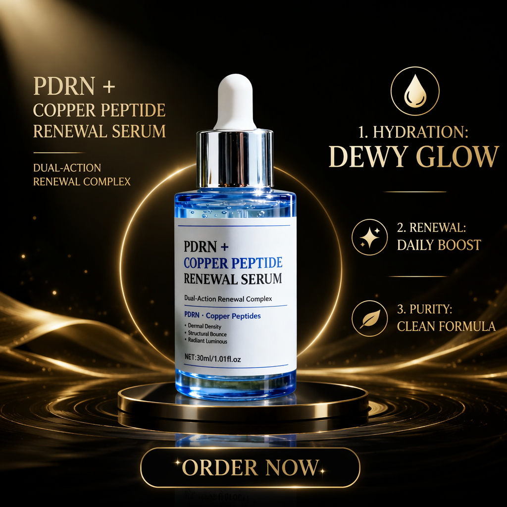 OEM Private Label Wholesale Natural PDRN Copper Peptide Serum Anti Aging Brightening Collagen Moisturizing Face Care Skincare