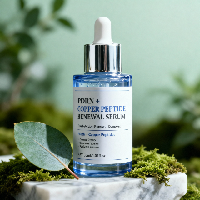 OEM Private Label Wholesale Natural PDRN Copper Peptide Serum Anti Aging Brightening Collagen Moisturizing Face Care Skincare