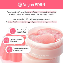 OEM Vegan PDRN Salmon Hyaluronic Acid Collagen Hydrogel Eye Mask Reduce Eye Bags & Dark Circles Under Pink Gel Gold Patches